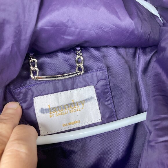 Laundry by Shelli Segal Womens XS Down Quilted Puffer Winter Jacket Purple - Picture 7 of 9